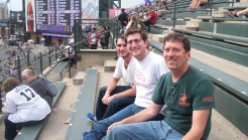 Micah, Eli and Steve at Coors Field - last game of the season